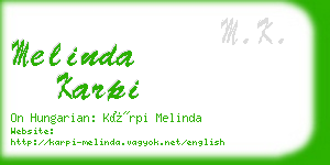 melinda karpi business card